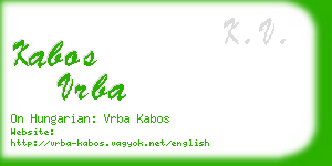 kabos vrba business card